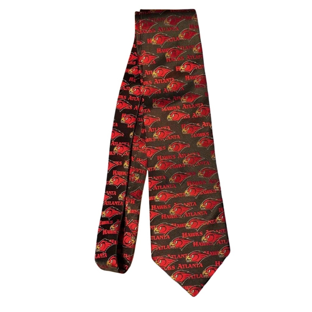 Atlanta Hawks Red and Black Tie